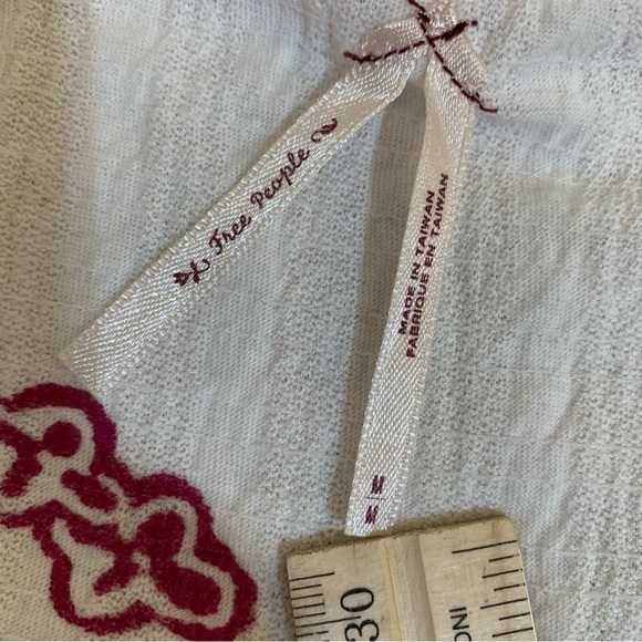 Free People Floral Tank Top Medium White Base Green And Coral Printed Floral - Picture 2 of 6